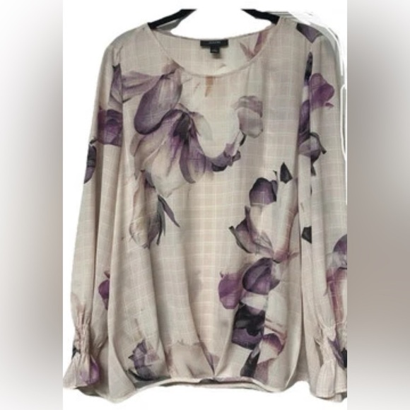 NWOT Alfani Floral Pastel Blouse Pink Size M Flowy, boho - Picture 2 of 8